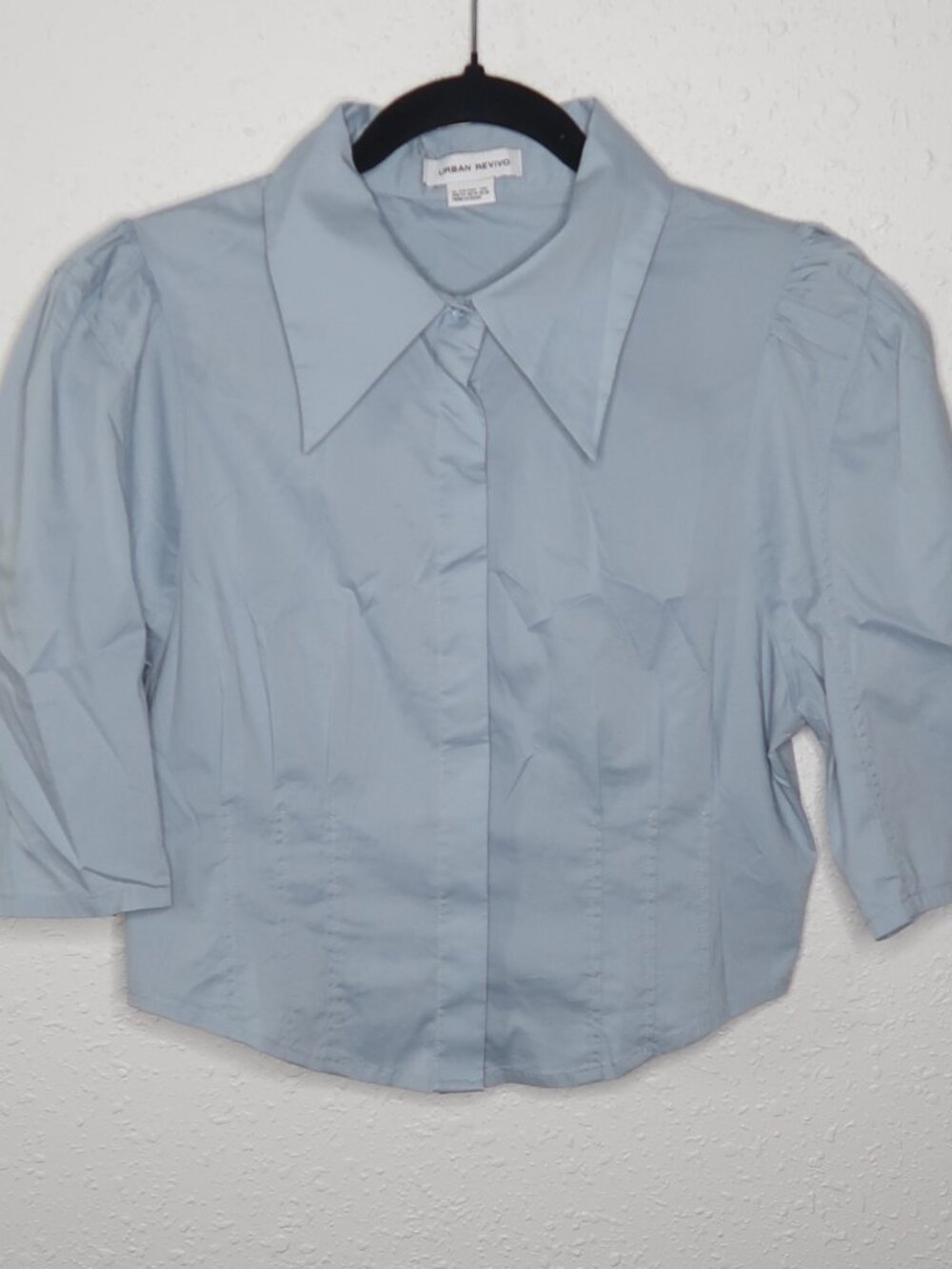 Urban Revivo Light Blue Crop Top